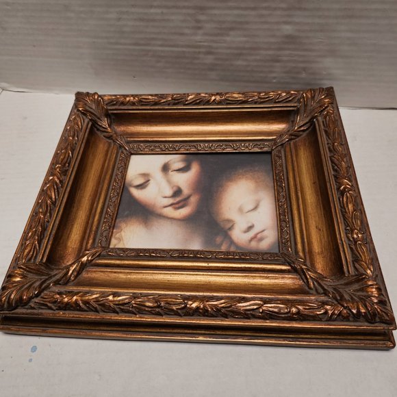 Home Wall Decor The Child Asleep Gold Leaf Frame Hand Crafted Picture Bombay Co. - Picture 2 of 16